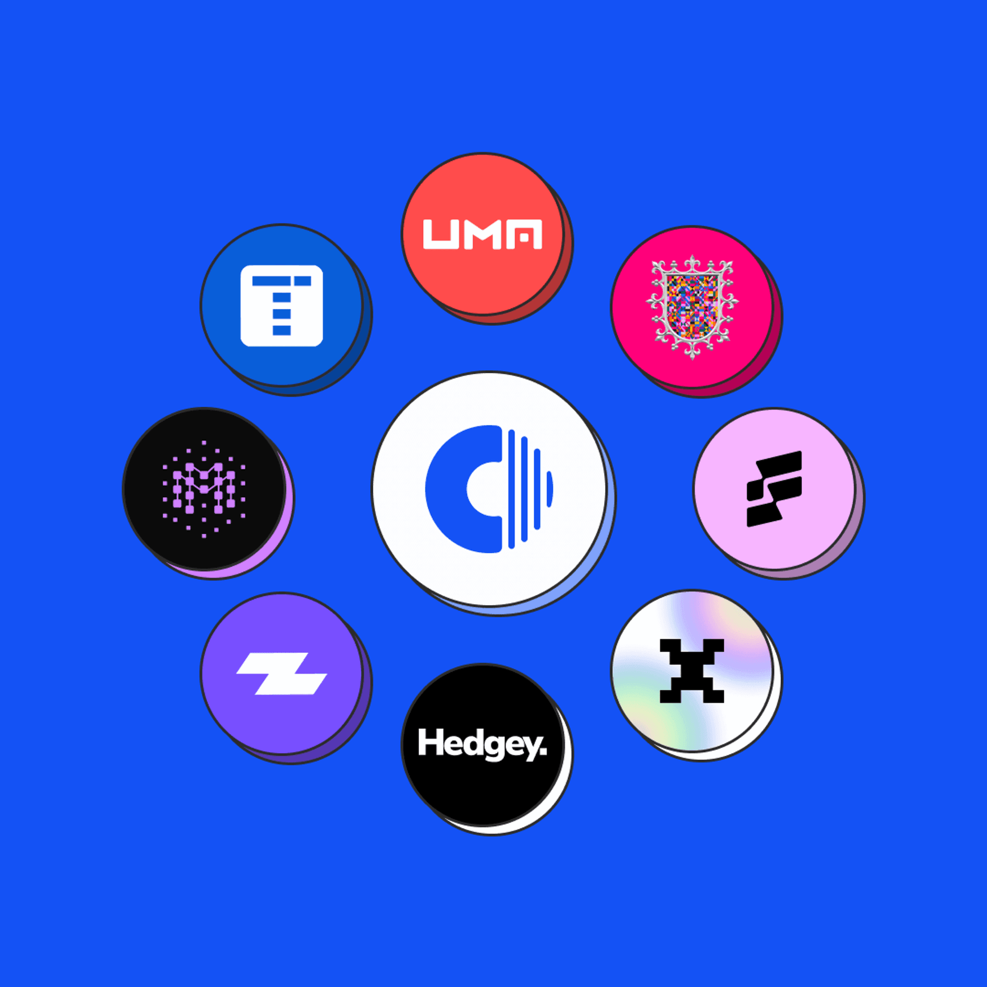 a bunch of different types of web3 logos on a blue background